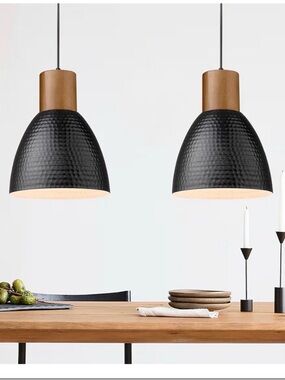 ELYONA 2 Pack Hammered Pendant Lights